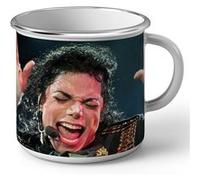 Fabulous Mug en métal émaille Michael Jackson Concert Live Blanc G