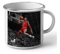 Fabulous Mug en métal émaille Michael Jordan Gros Dunk Chicago Bulls Basketball GOAT Blanc G