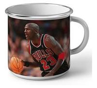 Fabulous Mug en métal émaille Michael Jordan Maillot Noir Chicago Bulls Blanc G