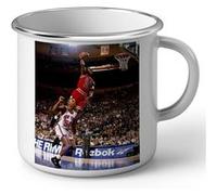 Fabulous Mug en métal émaille Michael Jordan Poster Dunk Chicago Bulls Blanc G