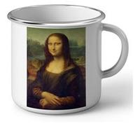 Fabulous Mug en métal émaille Mona Lisa La Joconde De Vinci Blanc G