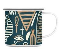 Fabulous Mug en métal émaille Motif Hieroglyphes Egyptiens Sombre Blanc G