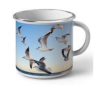 Fabulous Mug en Métal Emaillé Mouettes Oiseaux Marins Mer Plage Ornitologie