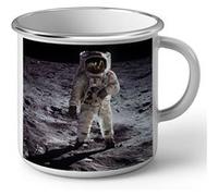 Fabulous Mug en métal émaille Neil Armstrong Premier Pas Sur La lune Blanc G