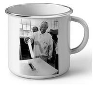 Fabulous Mug en métal émaille Nelson Mandela Premier Vote Blanc G