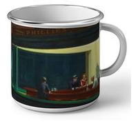 Fabulous Mug en métal émaille Nighthawks Edward Hopper Blanc G