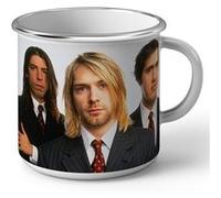Fabulous Mug en métal émaille Nirvana Kurt Cobain Costume Blanc G