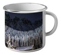 Fabulous Mug en métal émaille Nuit Sous Les Etoiles Paysages De Glaces Blanc G