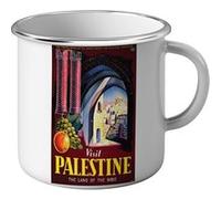 Fabulous Mug en métal émaille Palestine Land Of The Bible Affiche Vintage Blanc G