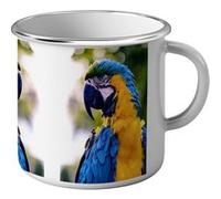Fabulous Mug en métal émaille Perroquet Ara Bleu Coco Blanc G
