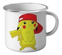 Fabulous Mug en métal émaille Pokemon Pikachu Casquette Sacha Blanc G