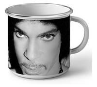 Fabulous Mug en métal émaille Prince Portrait Noir et Blanc Blanc G