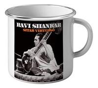 Fabulous Mug en métal émaille Ravi Shankar Sitar Virtuoso Blanc G