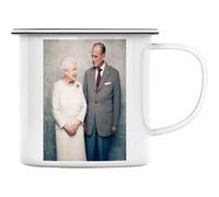 Fabulous Mug en métal émaille Reine Elisabeth II et Prince Philip 2018 Blanc G