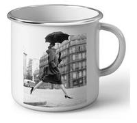Fabulous Mug en métal émaille Richard Avedon Carmen Photo de Mode Vintage Blanc G