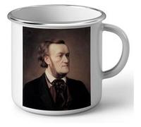 Fabulous Mug en métal émaille Richard Wagner Compositeur Peinture Blanc G