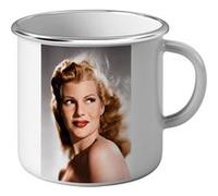 Fabulous Mug en métal émaille Rita Hayworth Actrice 2 Blanc G