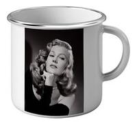 Fabulous Mug en métal émaille Rita Hayworth Actrice 4 Blanc G