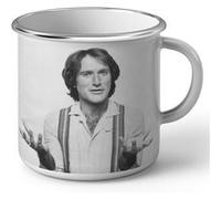 Fabulous Mug en métal émaille Robin Williams Portrait Noir & Blanc Blanc G