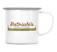 Fabulous Mug en métal émaille Satriales Meat Market The Sopranos Blanc G