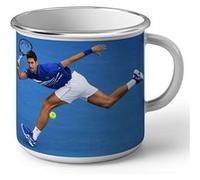 Fabulous Mug en métal émaille Sauvetage Acrobatique Novak Djokovic Blanc G