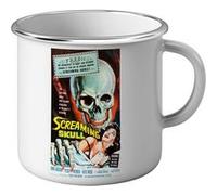 Fabulous Mug en métal émaille Screaming Skull Cinéma Vintage Blanc G