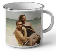 Fabulous Mug en métal émaille Sean Connery Claudine Auger James Bond Blanc G