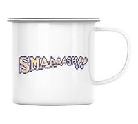 Fabulous Mug en métal émaille Smaaaash!! Pixel Art Blanc G