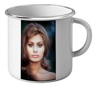 Fabulous Mug en métal émaille Sophia Loren Actrice 2 Blanc G