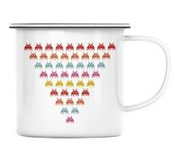 Fabulous Mug en métal émaille Space Invaders Pyramide Blanc G