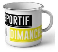 Fabulous Mug en métal émaille Sportif Du Dimanche Blanc G
