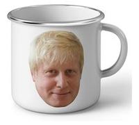Fabulous Mug en métal émaille Tete Boris Johnson Premier Ministre Blanc G