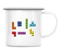 Fabulous Mug en métal émaille Tetris Blocks Jeux Video Arcade Blanc G