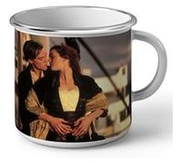 Fabulous Mug en métal émaille Titanic Leonardo Di Caprio Kate Winslet Blanc G