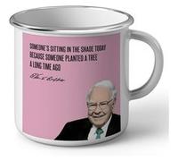 Fabulous Mug en métal émaille Tree Citation Anglais Warren Buffet Blanc G
