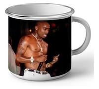 Fabulous Mug en métal émaille Tupac Shakur Live Concert Blanc G