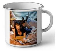 Fabulous Mug en métal émaille Uma Thurman Pulp Fiction Cigarette Blanc G