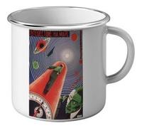 Fabulous Mug en métal émaille un Jour sur Mars Vieille Affiche Russe de Film Blanc G