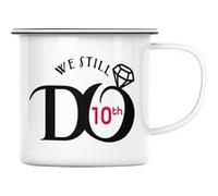 Fabulous Mug en métal émaille We Still Do 10th Blanc G
