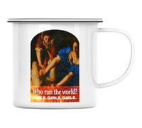 Fabulous Mug en métal émaille Who Run The World Girl Blanc G