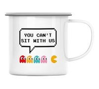 Fabulous Mug en métal émaille You Can't Sit With Us Parodie Pac Man Blanc G