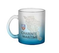 Fabulous Mug en Verre Bleu - Charente Maritime 17 Departement La Rochelle Carte Ancienne