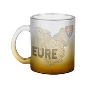 Fabulous Mug en Verre Jaune - Eure 27 Departement Evreux Carte Ancienne Normandie