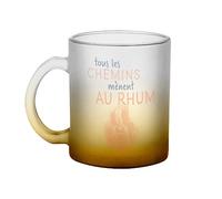 Fabulous Mug en Verre Jaune - Tous les Chemins Mènent au Rhum Soirée Apéro