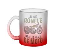 Fabulous Mug en Verre Rouge - Je ne Ronfle pas Je rêve de Moto Grosses cylindrées Cafe Racer
