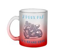 Fabulous Mug en Verre Rouge - J'Peux Pas Y'a Grand Prix Moto Course Mécanique GP