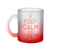 Fabulous Mug en Verre Rouge - Keep Calm and Pass me the Rum Parodie Angleterre Rhum