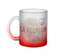 Fabulous Mug en Verre Rouge - La Réunion 974 Ile Departement Carte Ancienne France