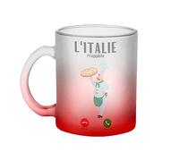 Fabulous Mug en Verre Rouge - L'Italie M'Appelle Pizza Gastronomie Culture