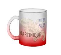 Fabulous Mug en Verre Rouge - Martinique 972 Departement Fort de France Carte Ancienne Rare